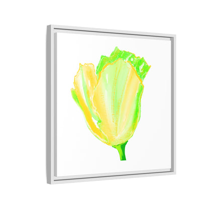 Dancing Tulips Matte Canvas, Framed (Multi-color) Yellow Green