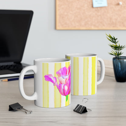 Dancing Tulips Mug Yellow Raspberry