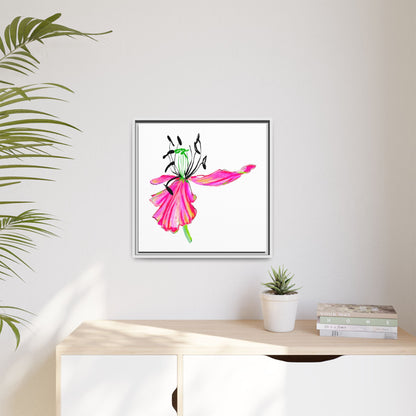 Dancing Tulips Matte Canvas, Framed (Multi-color) Raspberry