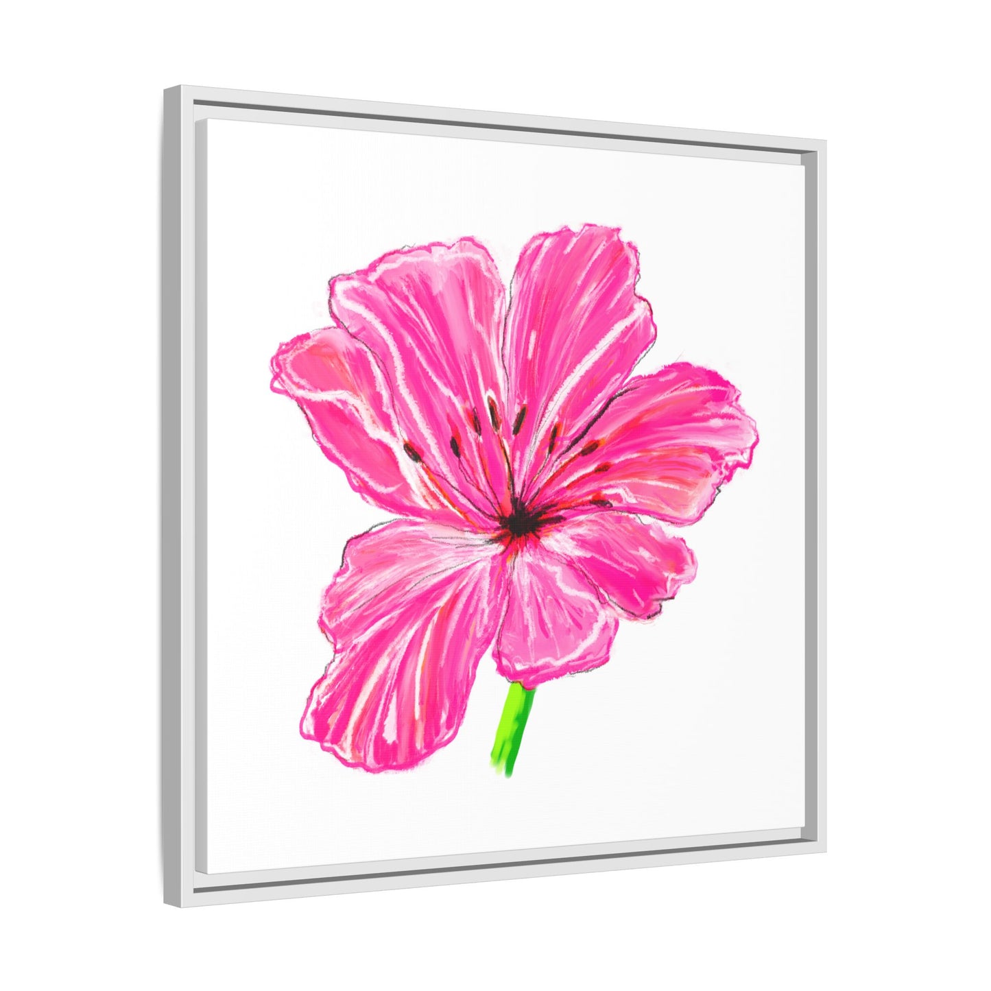 Dancing Tulips Matte Canvas, Framed Warm Pink