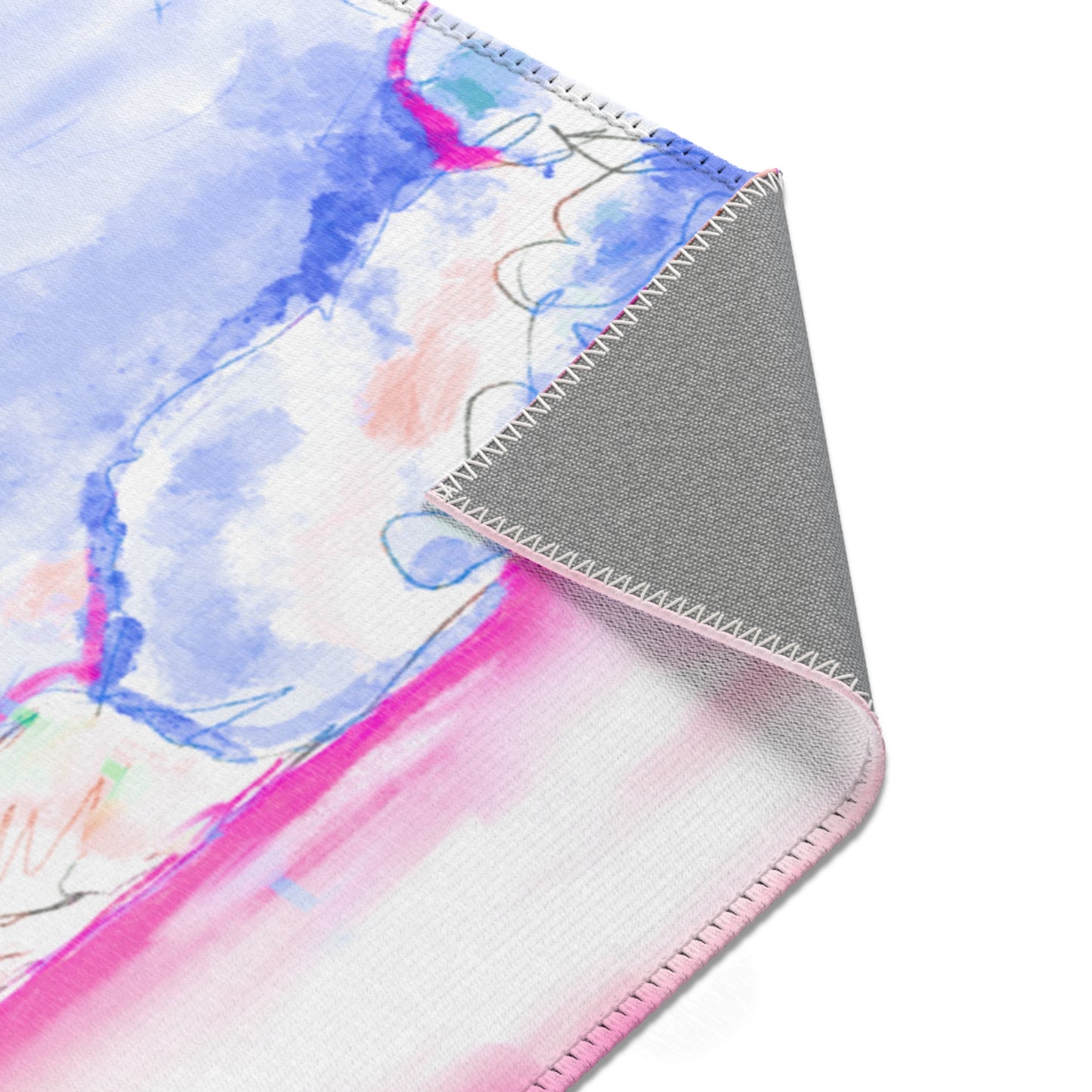 Inspirational Landscapes "Keep an eye on the horizon" Indoor Area Rug in Pink, Blue, and Green (36" x 24")