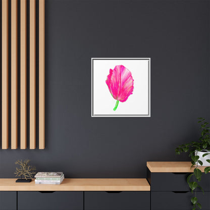 Dancing Tulips Matte Canvas, Framed (Multi-color) Raspberry Red