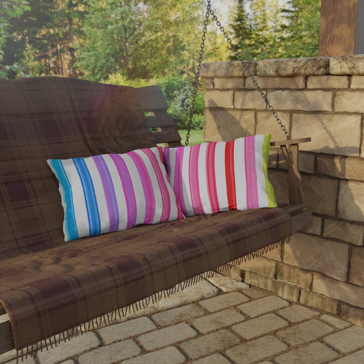 Outdoor Pillows Watercolor Stripes