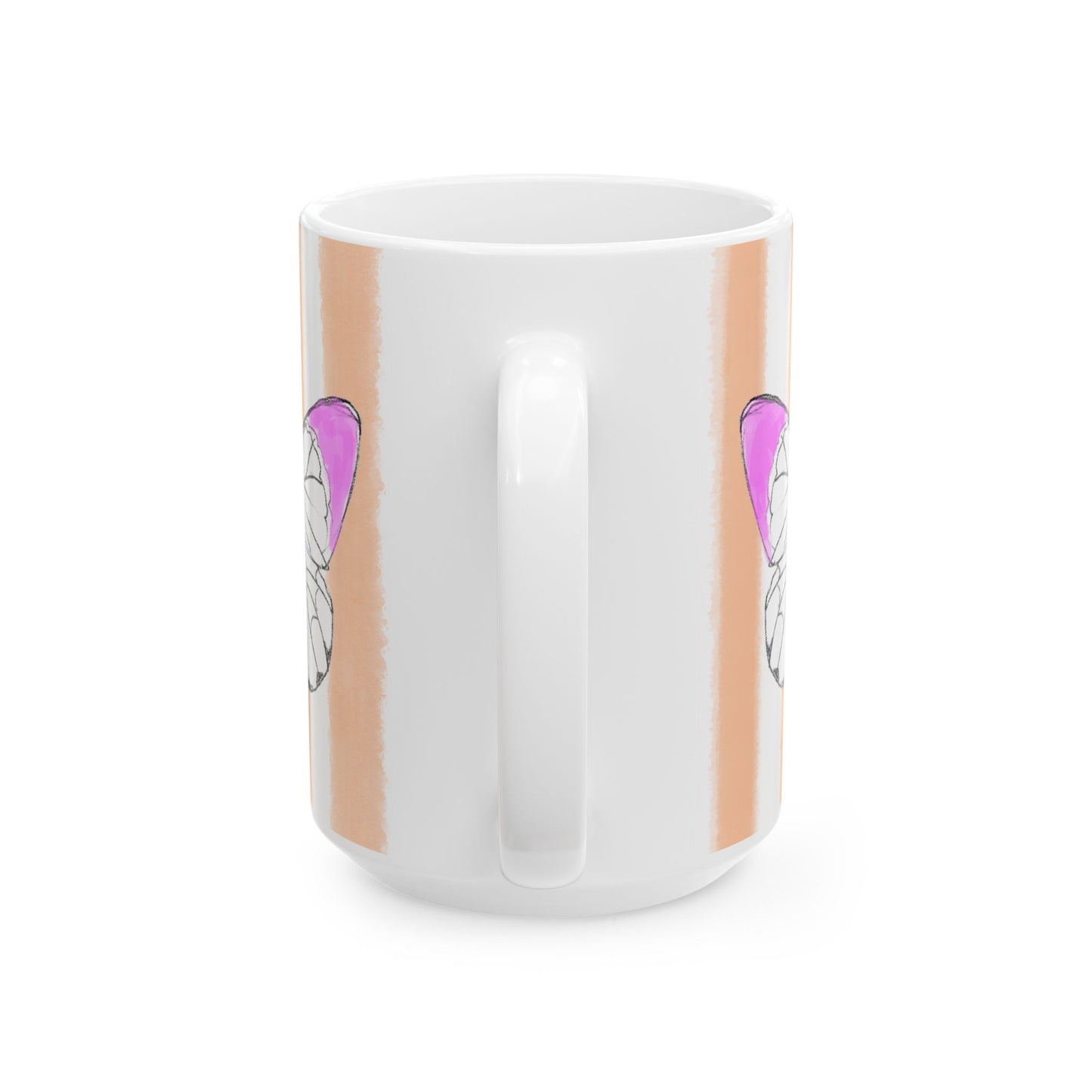 Butterfly Chroma Ceramic Mug in Lavender with Orange Stripes, 11oz