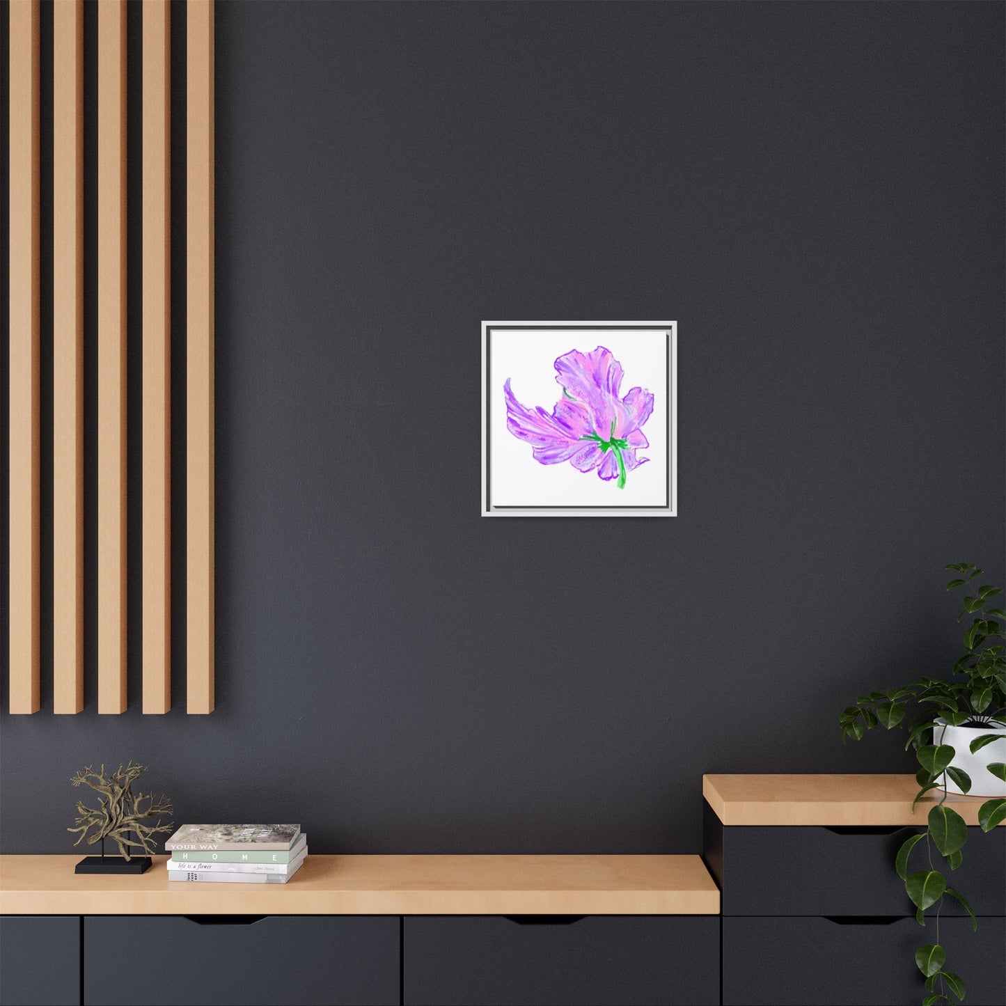 Dancing Tulips Matte Canvas, Framed (Multi-color) Lilac