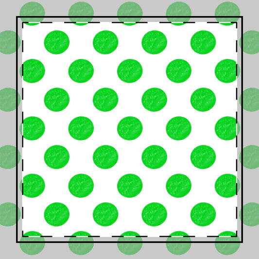 Polka Dot Poly Twill Napkin, Grass Green, Bright White Fabric Background