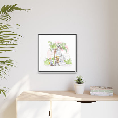 Kitty Fun Matte Canvas Framed