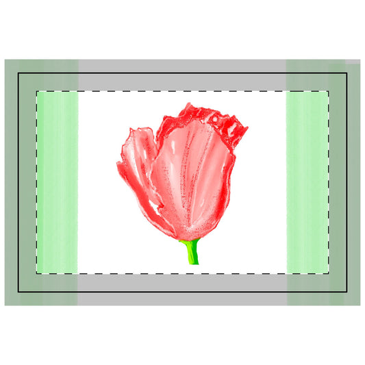 Tulip Love Polyester Quilted Placemat Red with Green Striped Edges