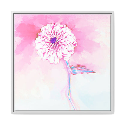 Zinnia Color Splash Matte Canvas Light Pink Framed