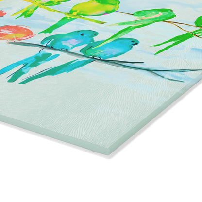 Glass Cutting Board Birds on a branch