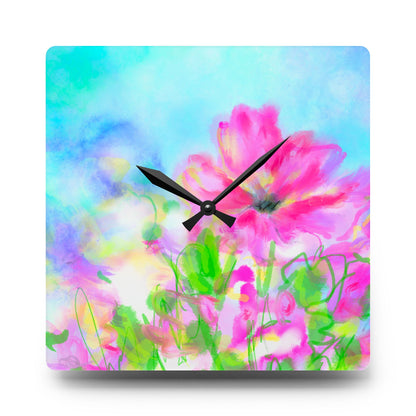 Joyful Landscapes  Wall Clock, Aqua Skies