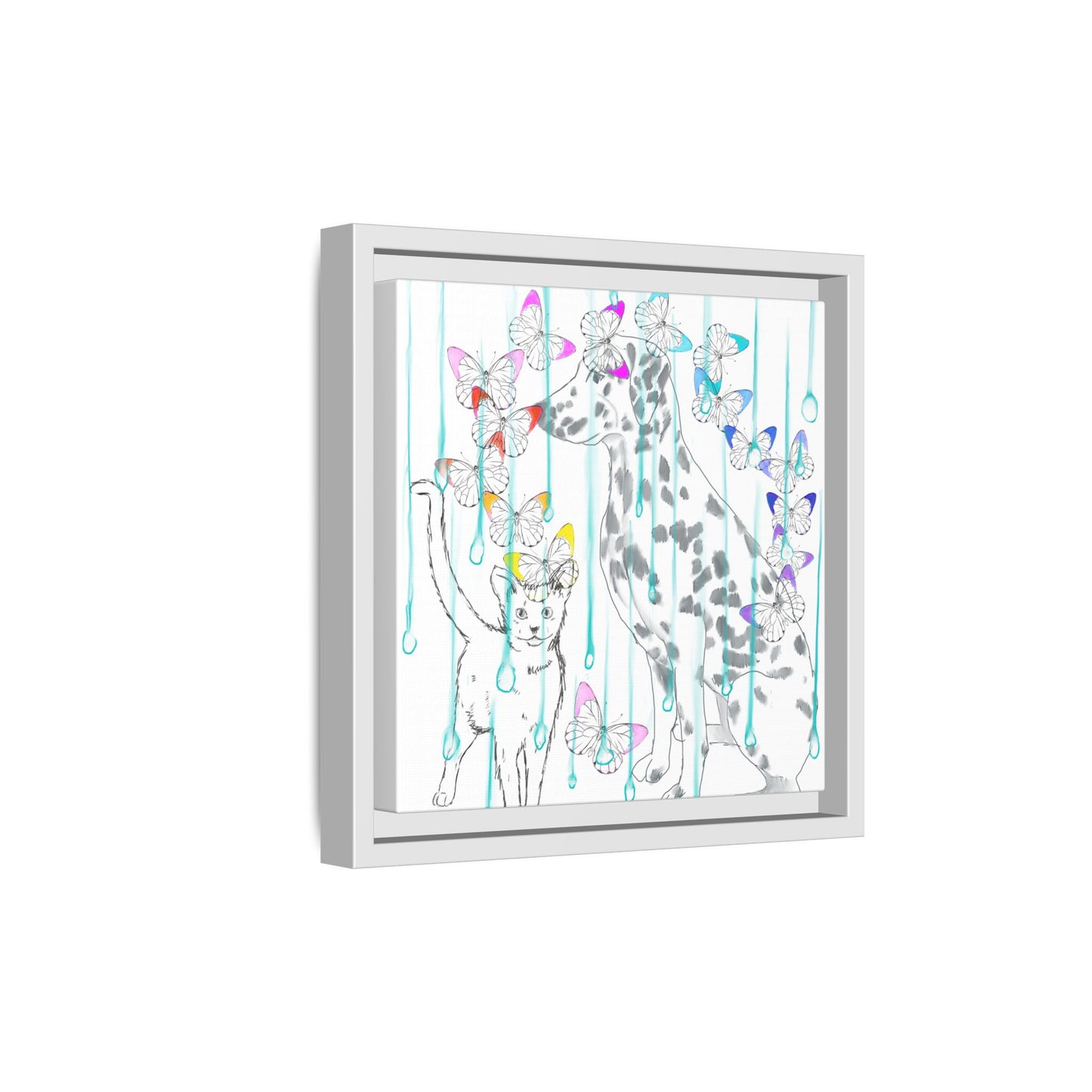 Butterfly Chroma Rain and Shine Matte Canvas, Framed (White)
