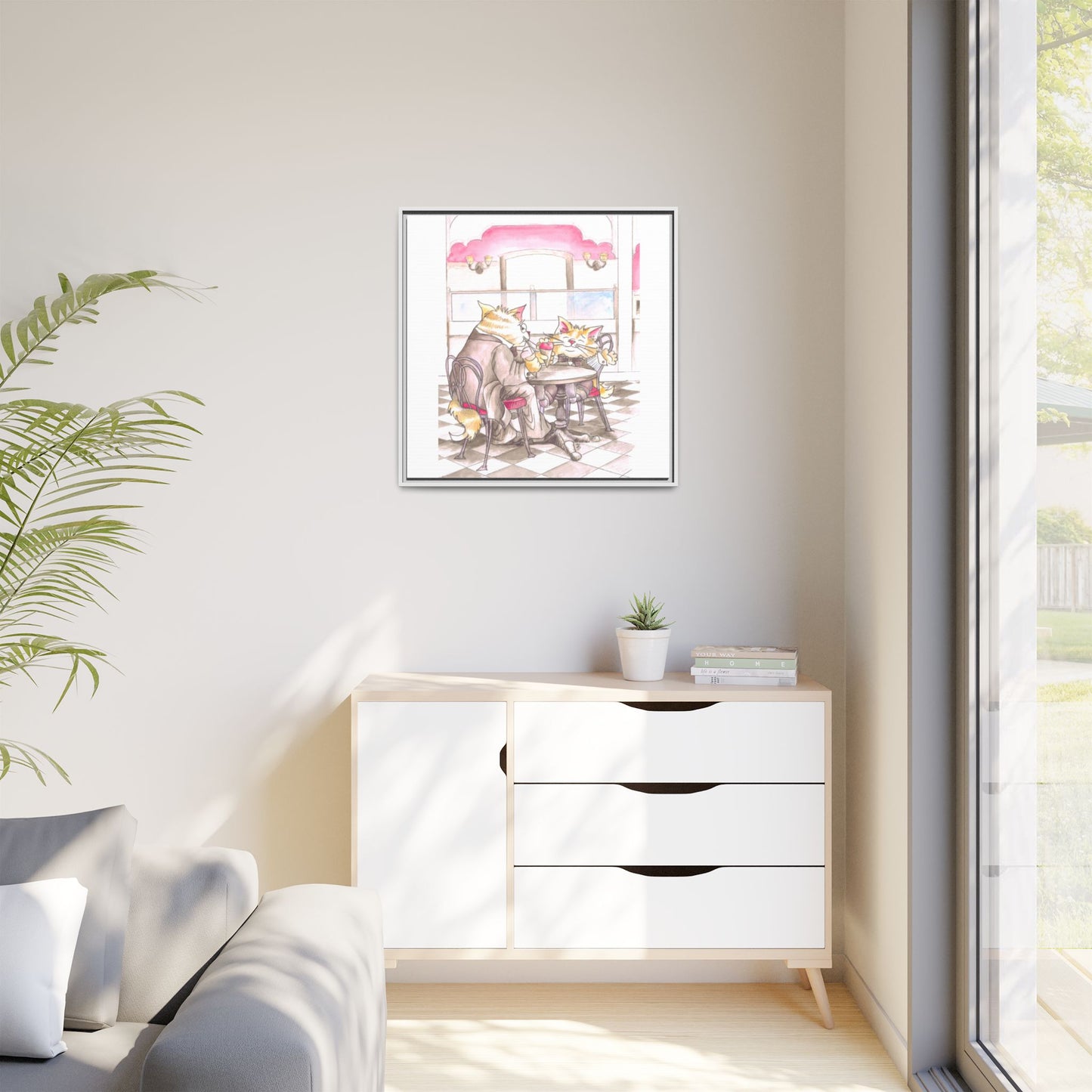 Kitty Fun Matte Canvas Framed