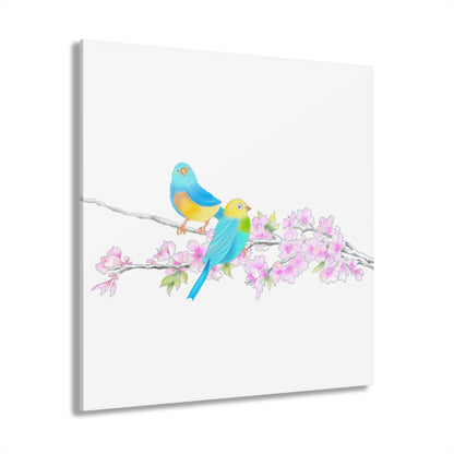 Jolly Birds Acrylic Prints (French Cleat Hanging) Aqua