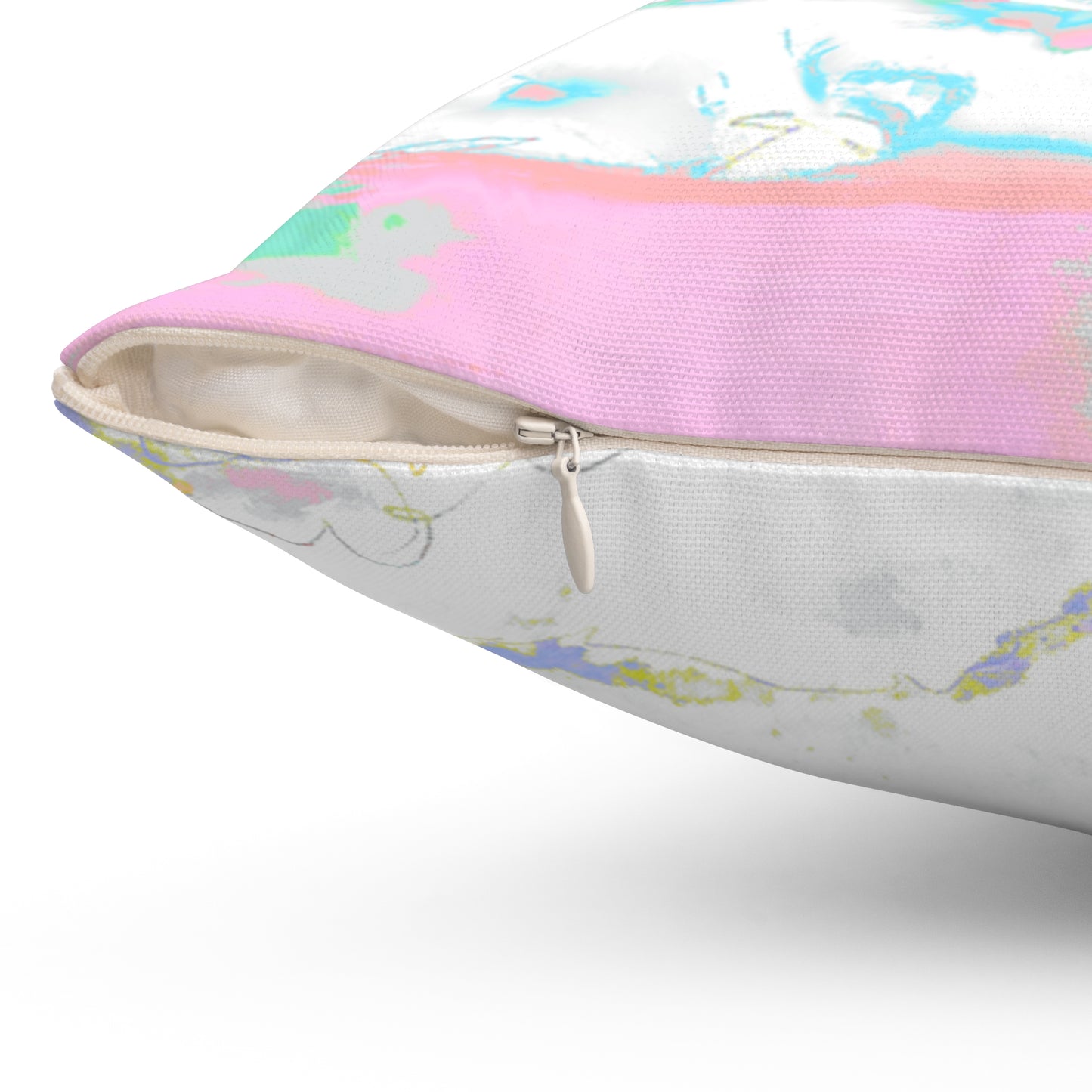 Joyful Landscape Spun Polyester Square Pillow In Soft Pink (2 sizes)