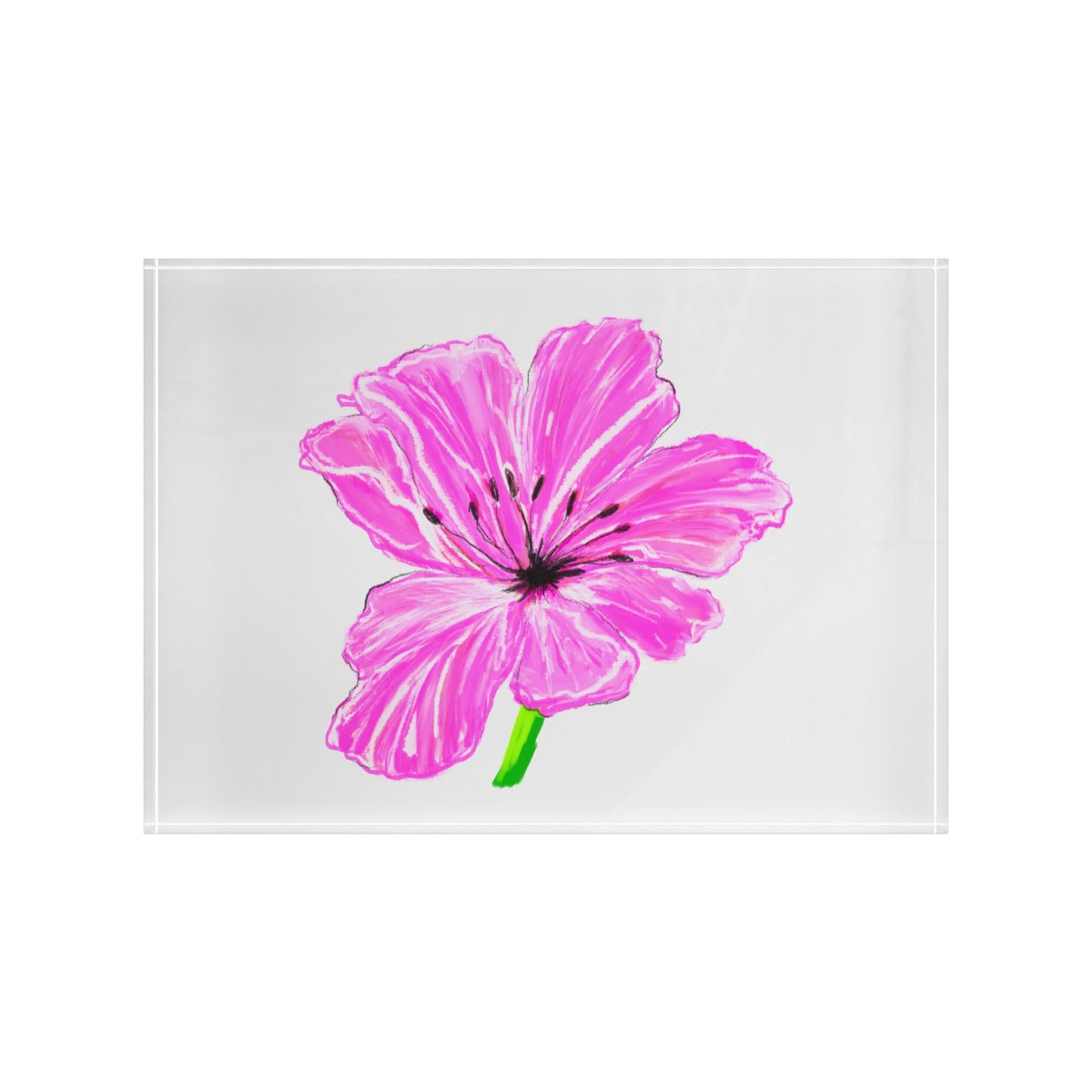 Dancing Tulips Acrylic Art Block Lilac Pink