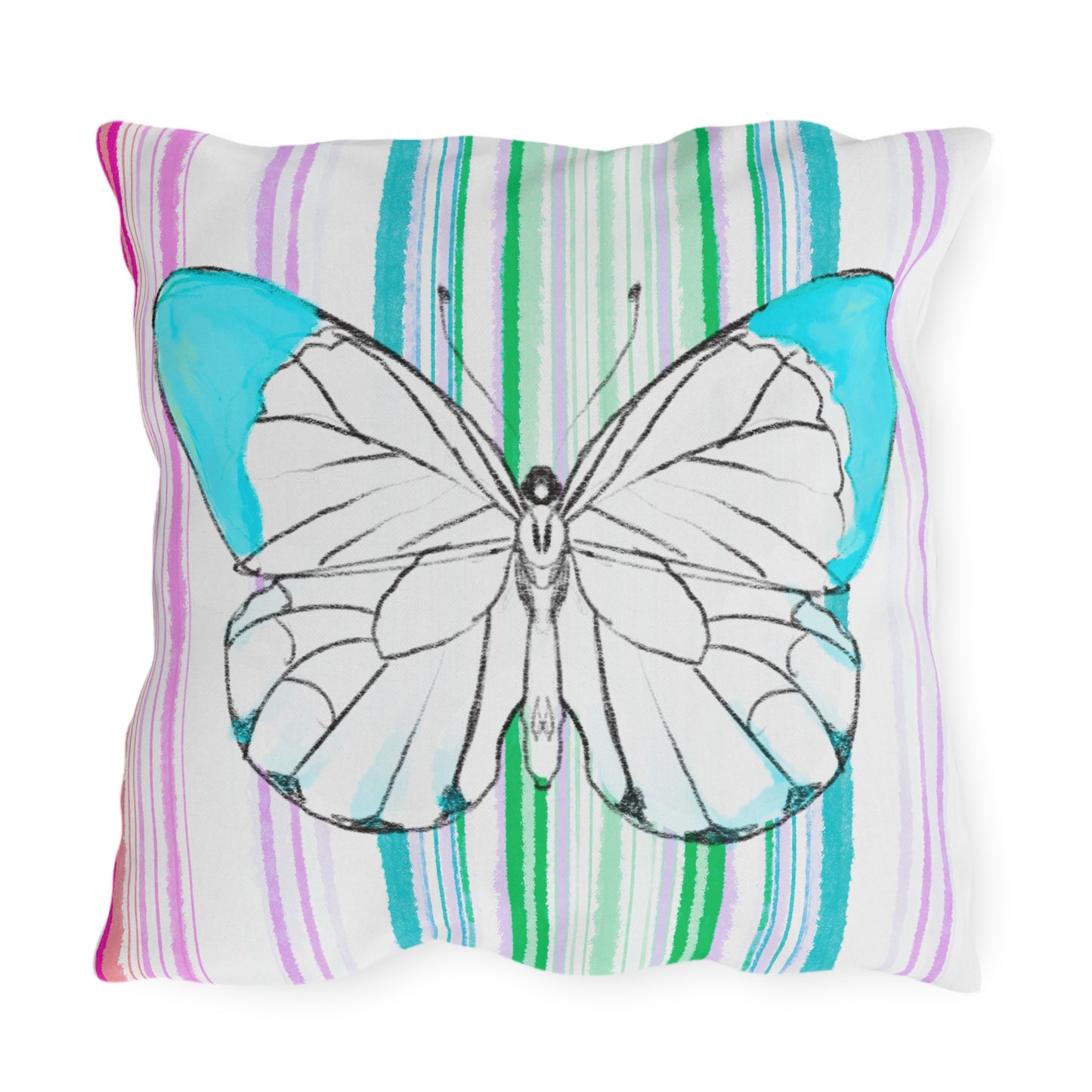 Pillows Outdoor Watercolor Butterfly Whimsy