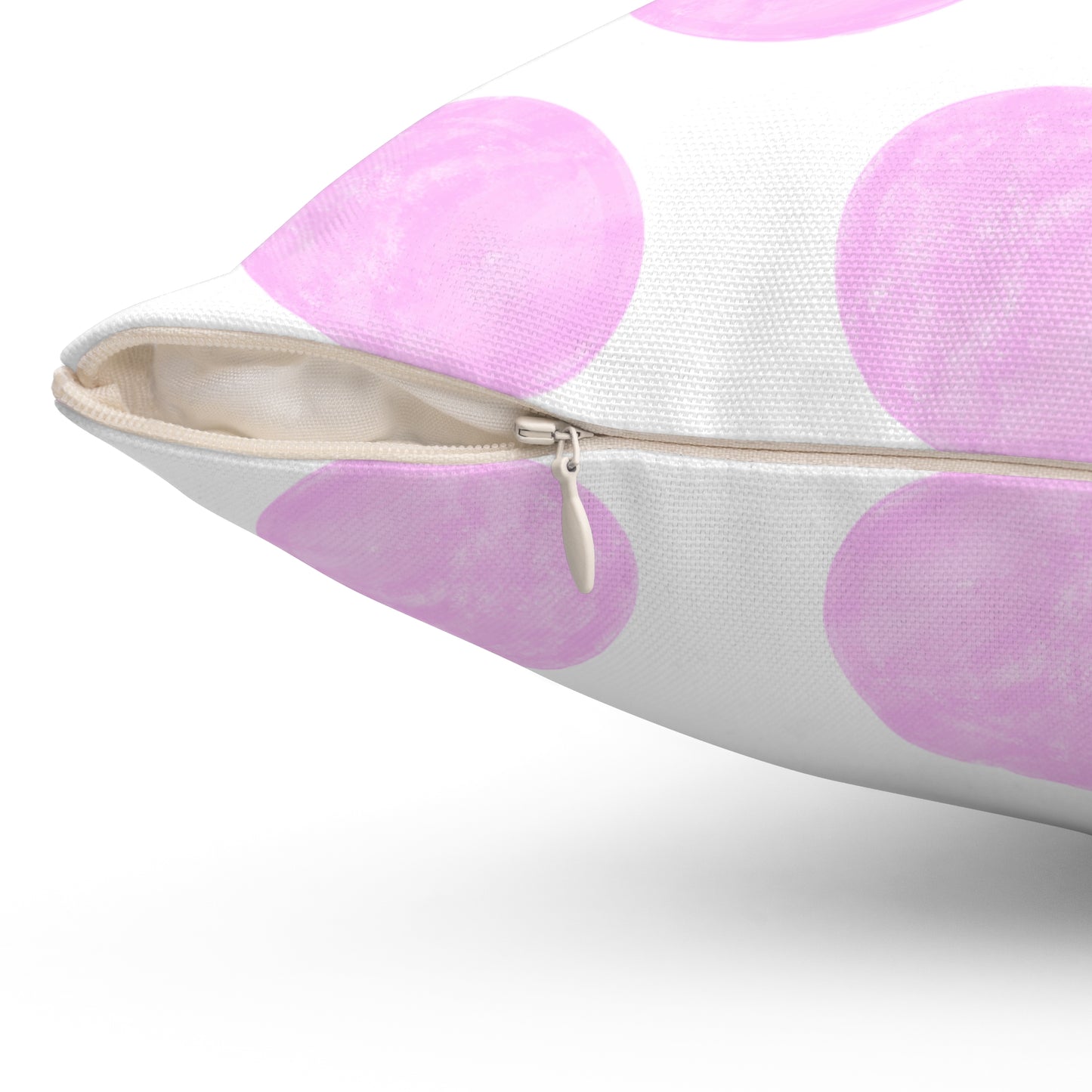 Polka Dot Palette Polyester Square Pillow Pink