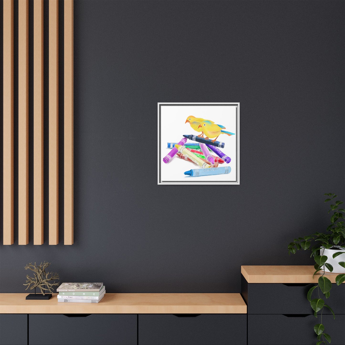 Jolly Birds Matte Canvas Framed