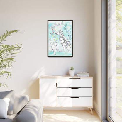 Butterfly Chroma Friendship Matte Canvas, Framed  (White)