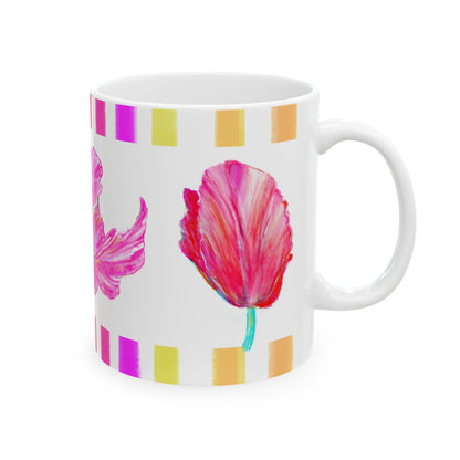 Tulip Love Ceramic Mug, (11oz, 15oz) Pink