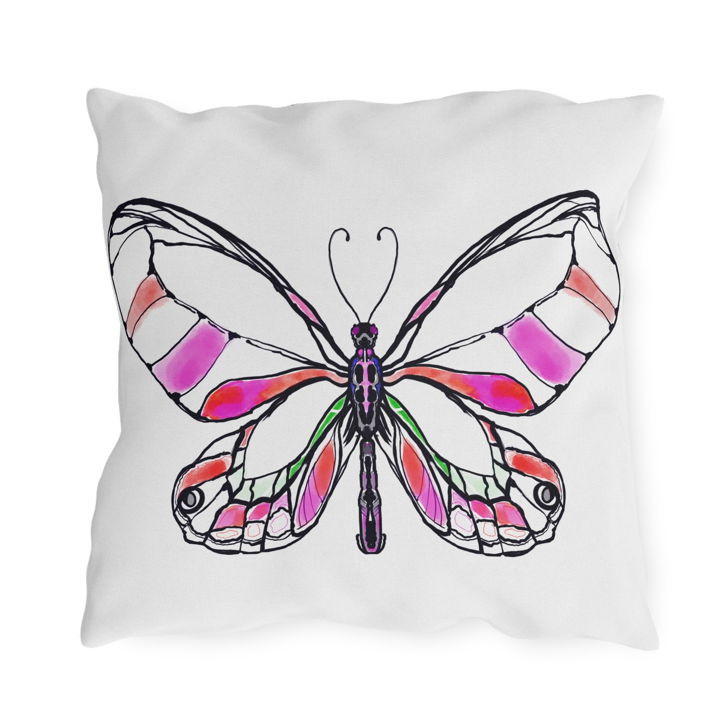 Outdoor Pillows Lulu Butterflies Light Pink