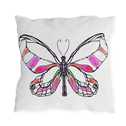 Outdoor Pillows Lulu Butterflies Light Pink