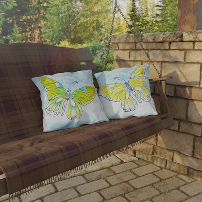 Outdoor Pillows Butterfly Yellow