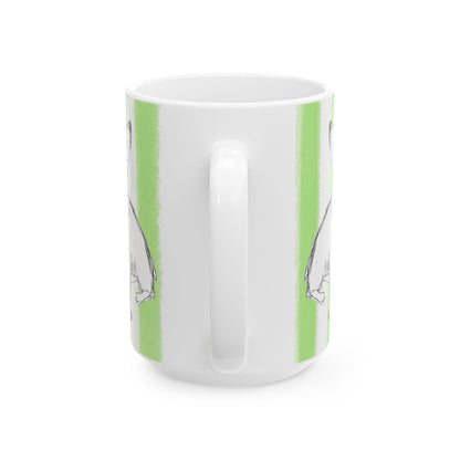 Dogi Fun Mug with Light Green Stripes
