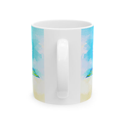 Zinnia Color Splash  Mug Aqua “Dare to Live”