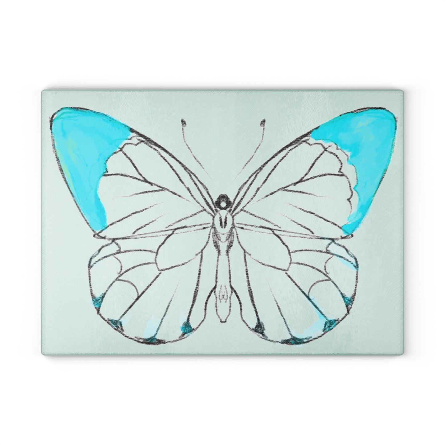 Chroma Glass Cutting Board Aqua