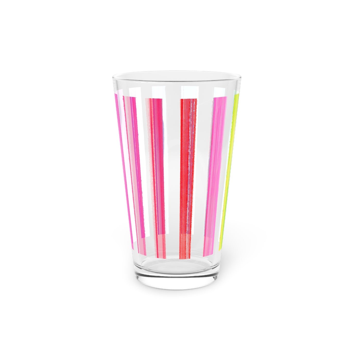 Watercolor Stripes Pint Glass, 16oz