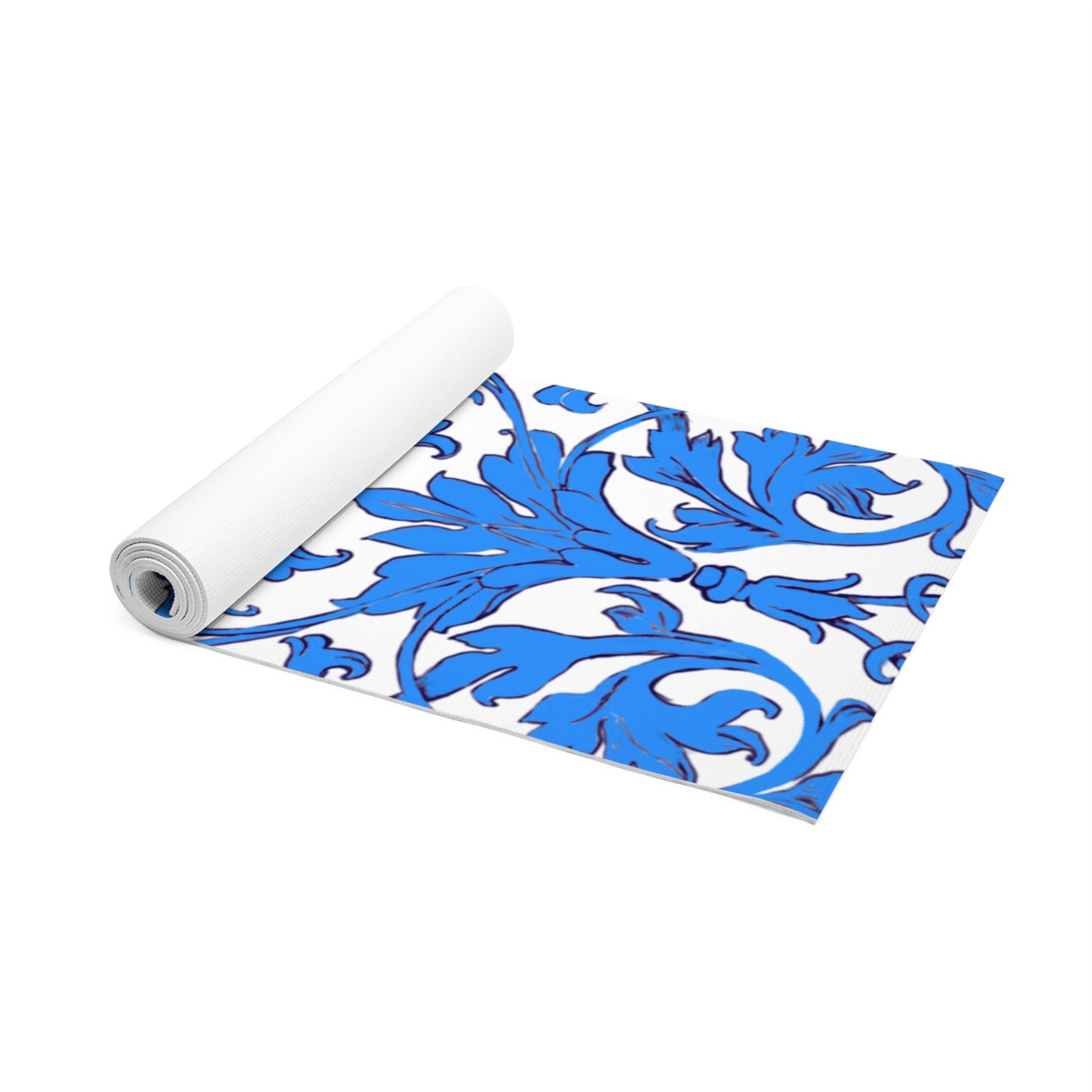 Foam Yoga Mats Scrollwork Blue