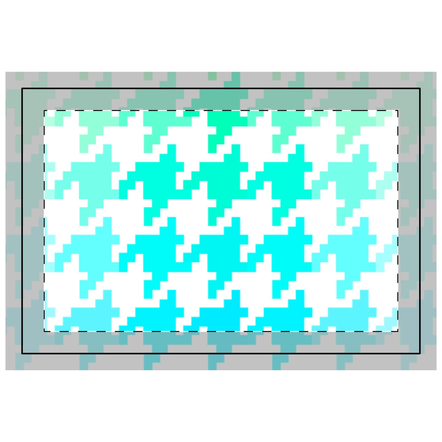 Houndstooth Fun In Aqua and Blue Poly Quilted Placemat