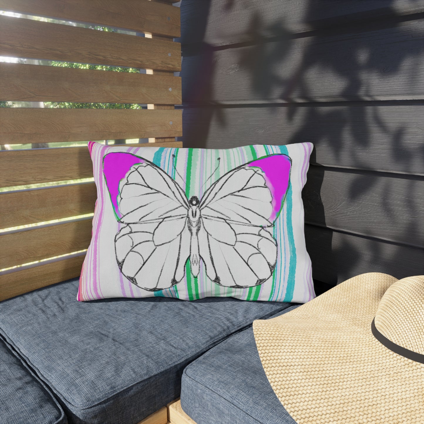 Pillows Outdoor Watercolor Butterfly Whimsy