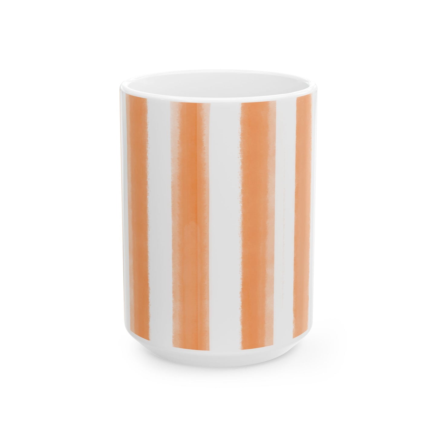 Watercolor Stripes Ceramic Mug Orange