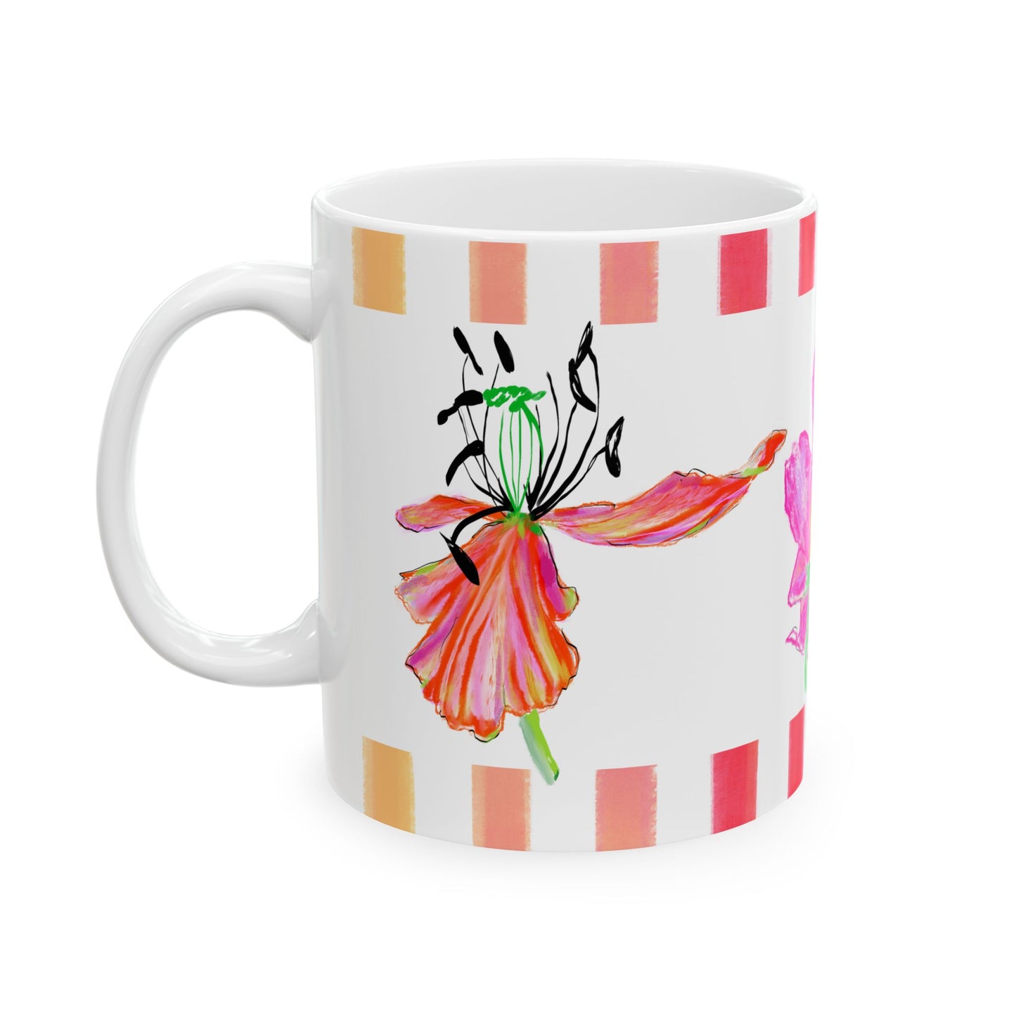 Tulip Love Ceramic Mug, (11oz, 15oz) Pink