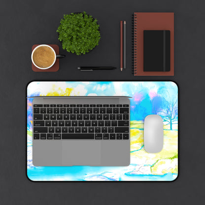 Joyful Landscapes Desk Mat, Yellow and Blue