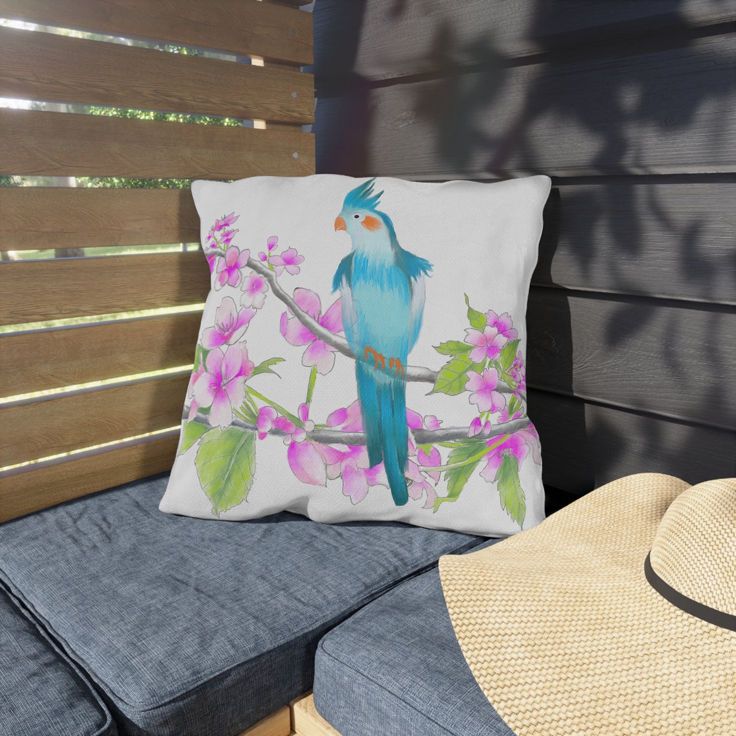 Outdoor Pillows Birdies & Cherry Blossom Branches