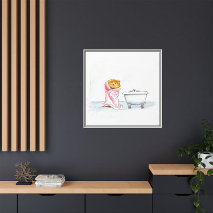 Kitty Fun Matte Canvas Framed