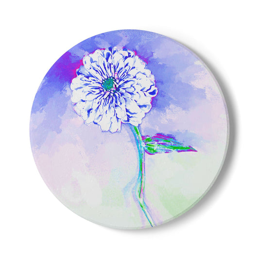 Zinnia Ceramic Coaster, Periwinkle