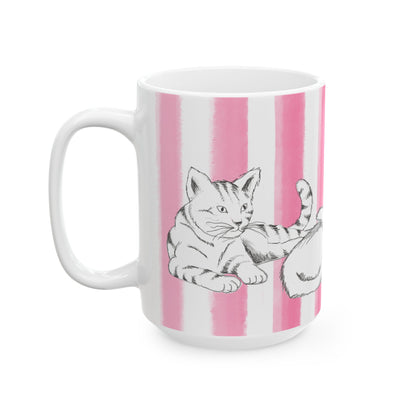 Kitty Fun with Pink Stripes