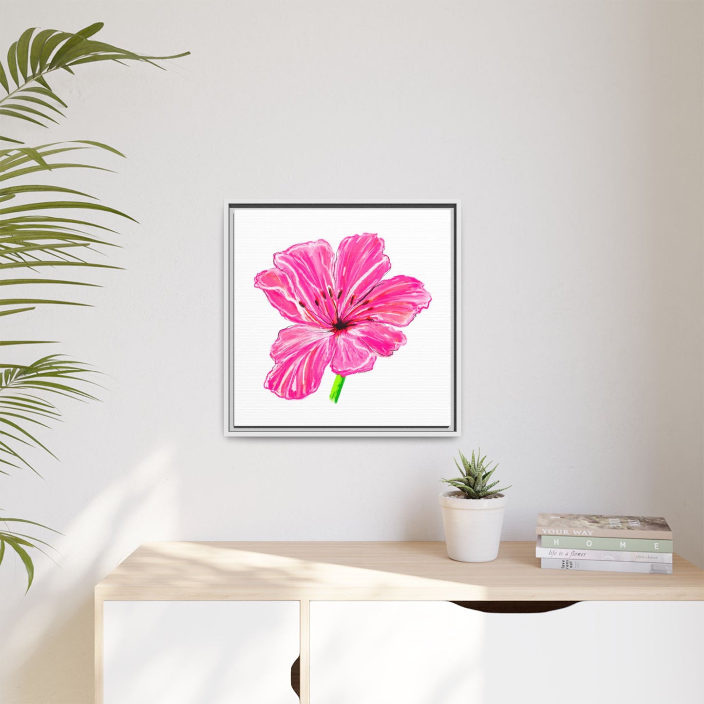 Dancing Tulips Matte Canvas, Framed Warm Pink