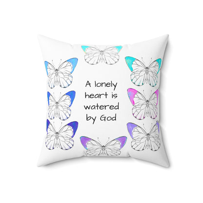 Chroma Polyester Square Pillow "A lonely heart is..."