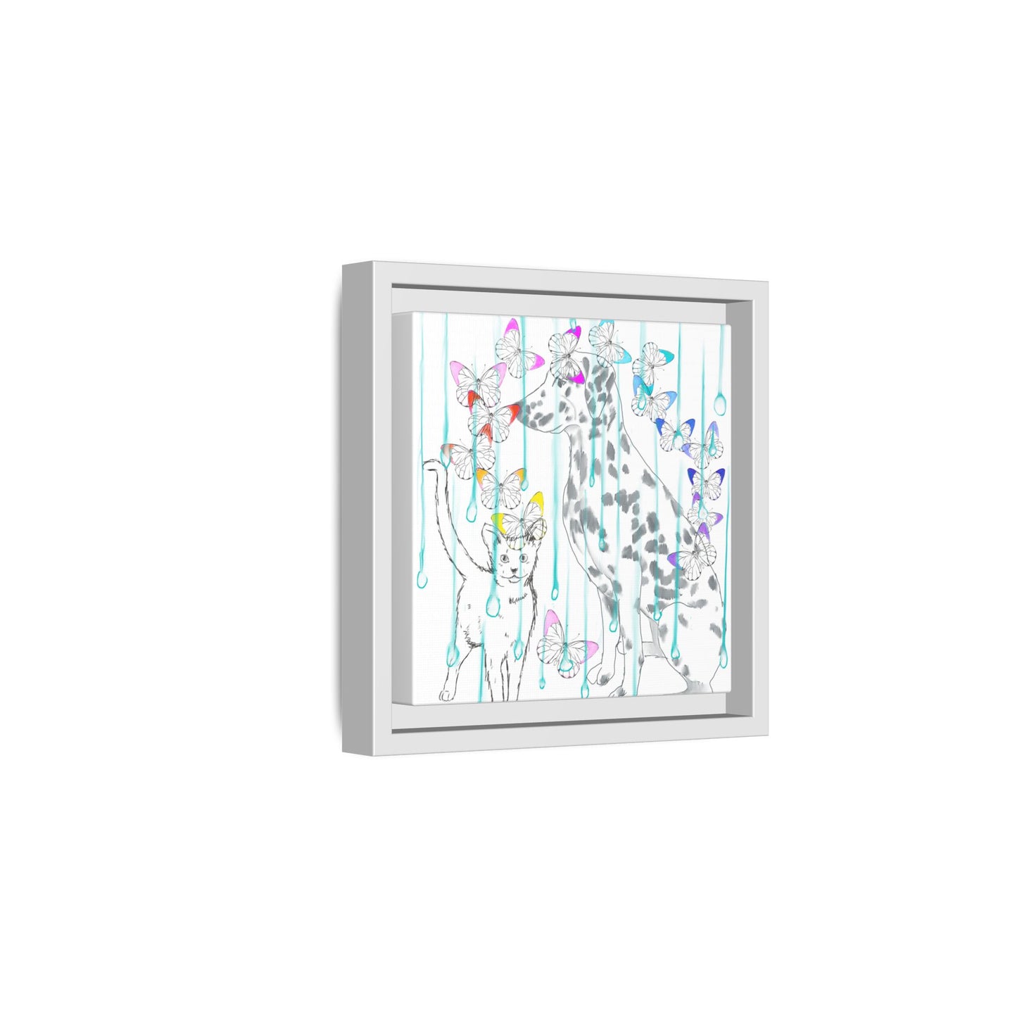 Butterfly Chroma Rain and Shine Matte Canvas, Framed (White)