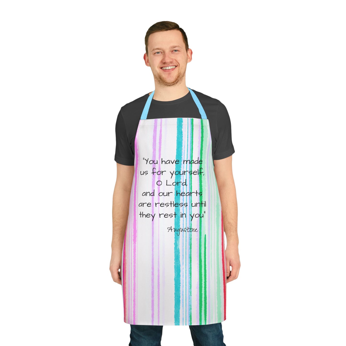 Watercolor Stripes Apron Our Hearts our restless