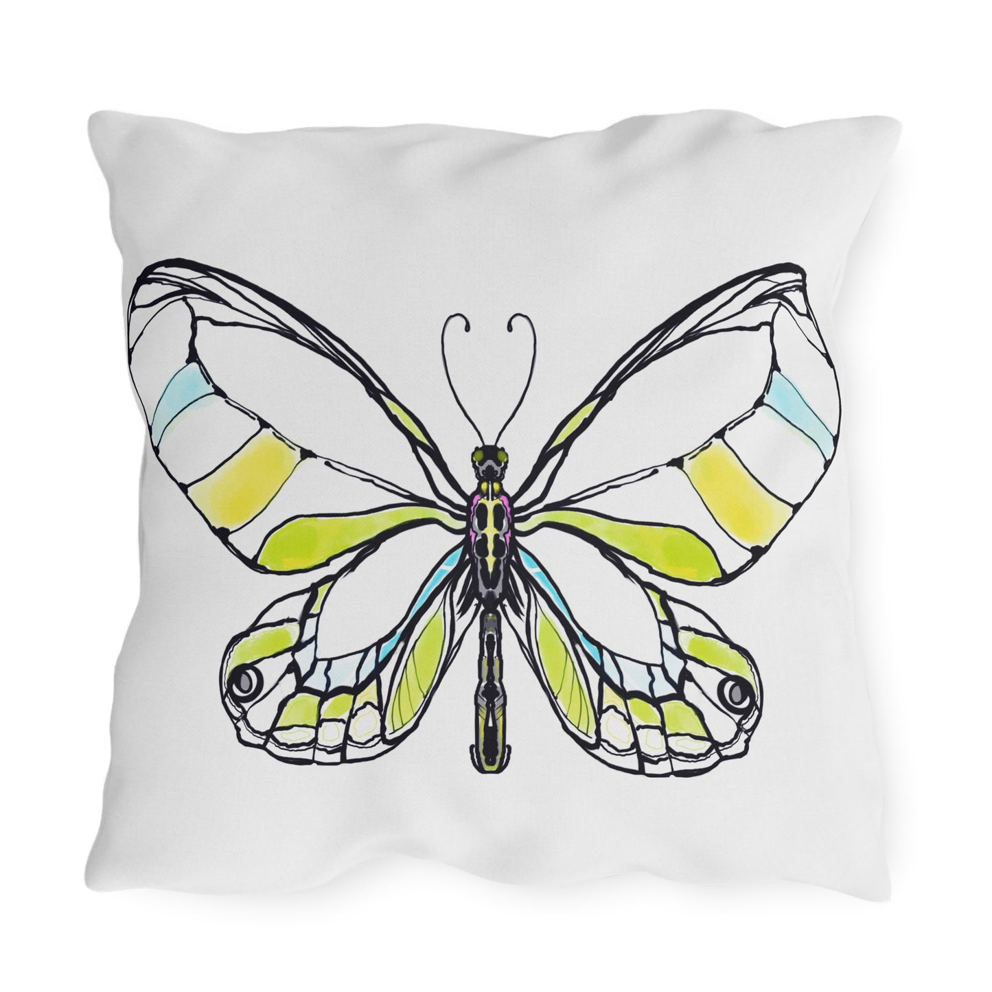 Outdoor Pillows Lulu Butterflies Yellow