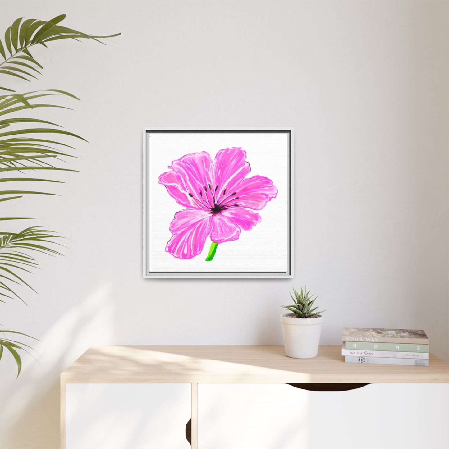 Dancing Tulips Matte Canvas, Framed Cool Pink