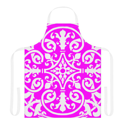Scrollwork Apron Raspberry