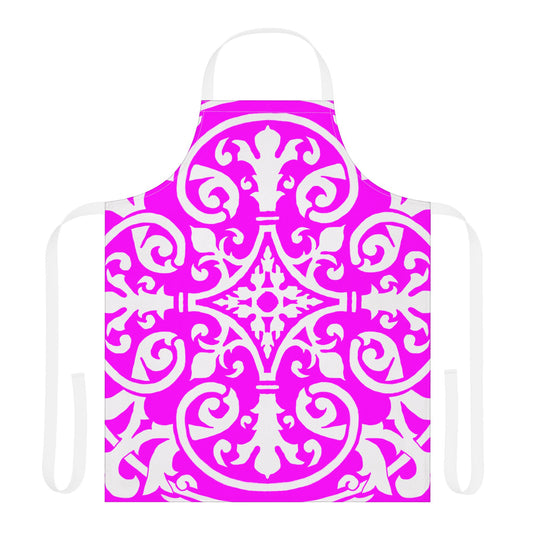 Scrollwork Apron Raspberry